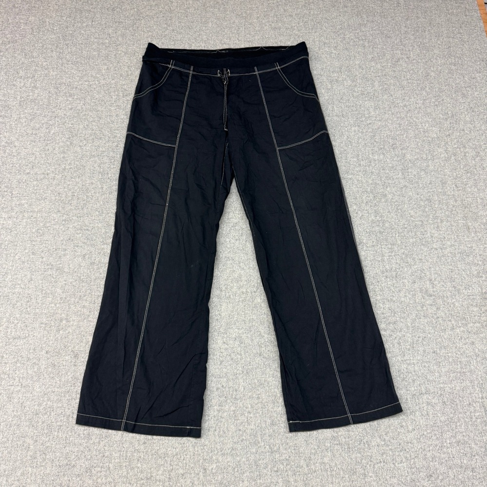 The Balance Collection Yoga Pants S Black Contrast Stitch Wide Leg Active